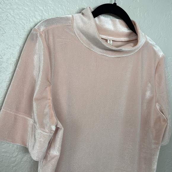 Anthropologie Krisha velvet short sleeve mockneck pullover top - Picture 6 of 11